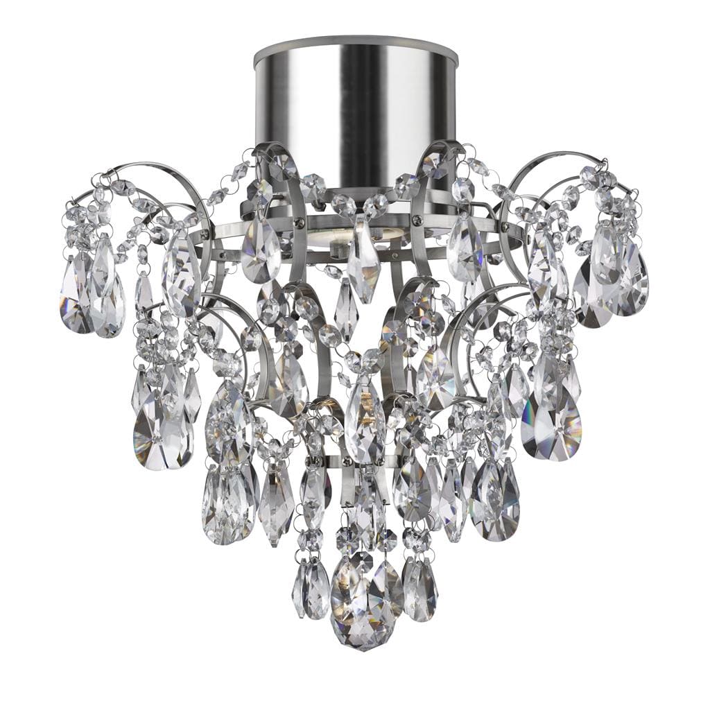 Searchlight Belle Chandelier - Chrome Metal & Clear Crystal 7901-1CC-LED