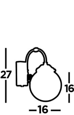 Searchlight Belvue Wall Light - Antique Brass Metal & Clear Glass 3259AB