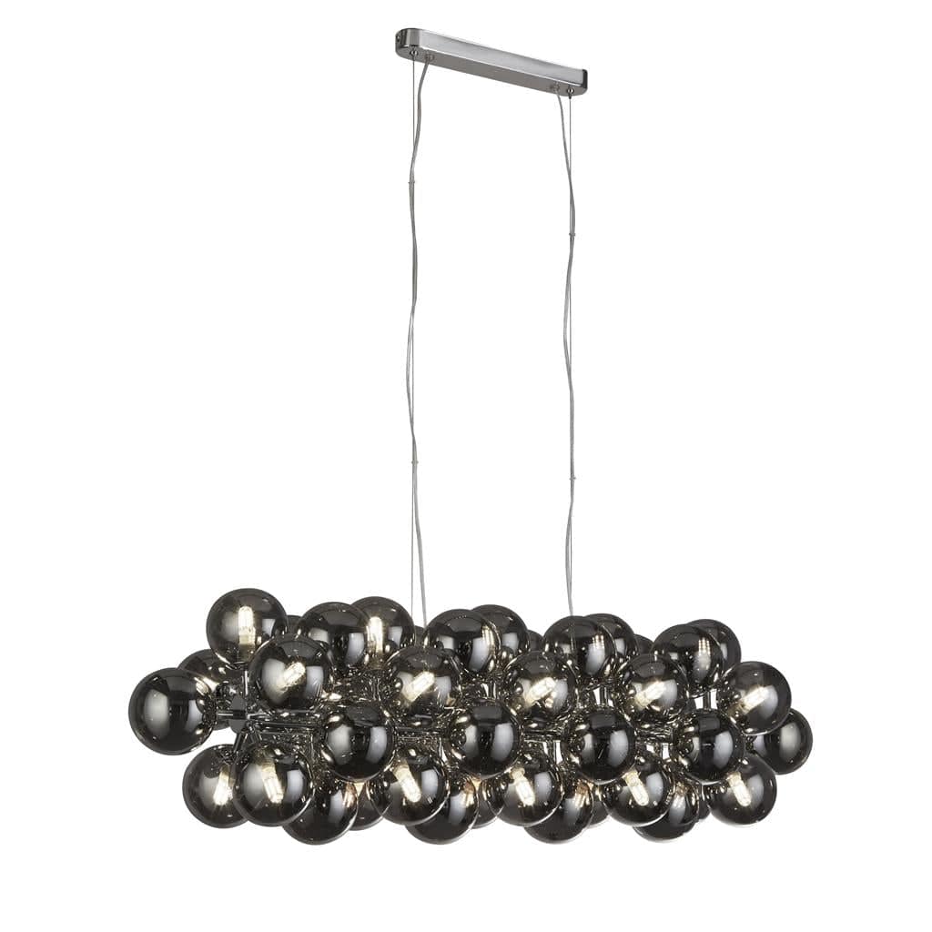 Searchlight Berry 25Lt Bar Pendant - Chrome Metal & Smoked Glass 52131-25SM