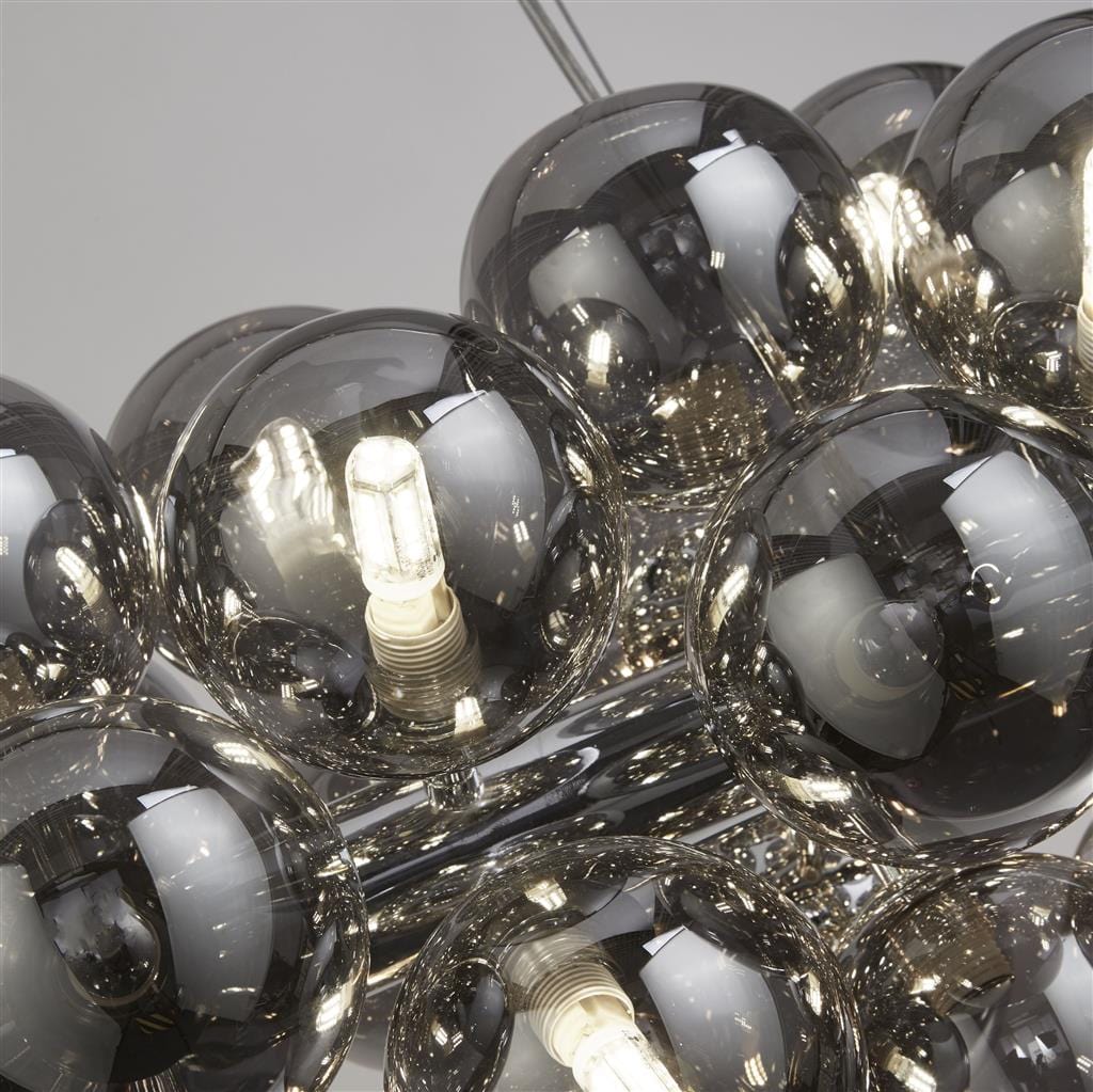 Searchlight Berry 25Lt Bar Pendant - Chrome Metal & Smoked Glass 52131-25SM