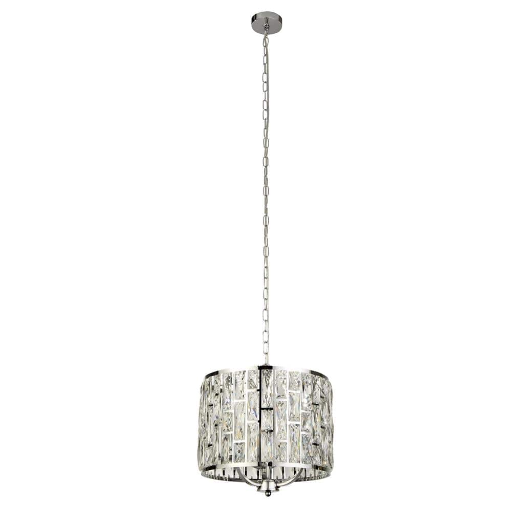 Searchlight Bijou 3Lt Pendant - Chrome Metal & Crystal Glass 6583-3CC