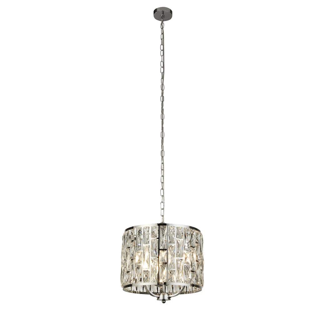 Searchlight Bijou 3Lt Pendant - Chrome Metal & Crystal Glass 6583-3CC