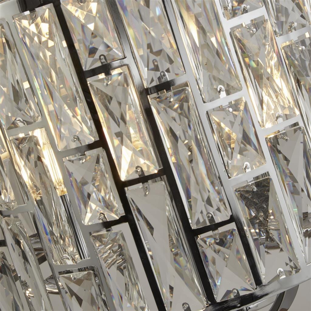Searchlight Bijou 5Lt Pendant - Chrome Metal & Crystal Glass 6585-5CC
