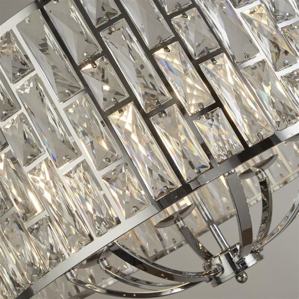 Searchlight Bijou 8Lt Pendant - Chrome Metal & Crystal Glass 6588-8CC