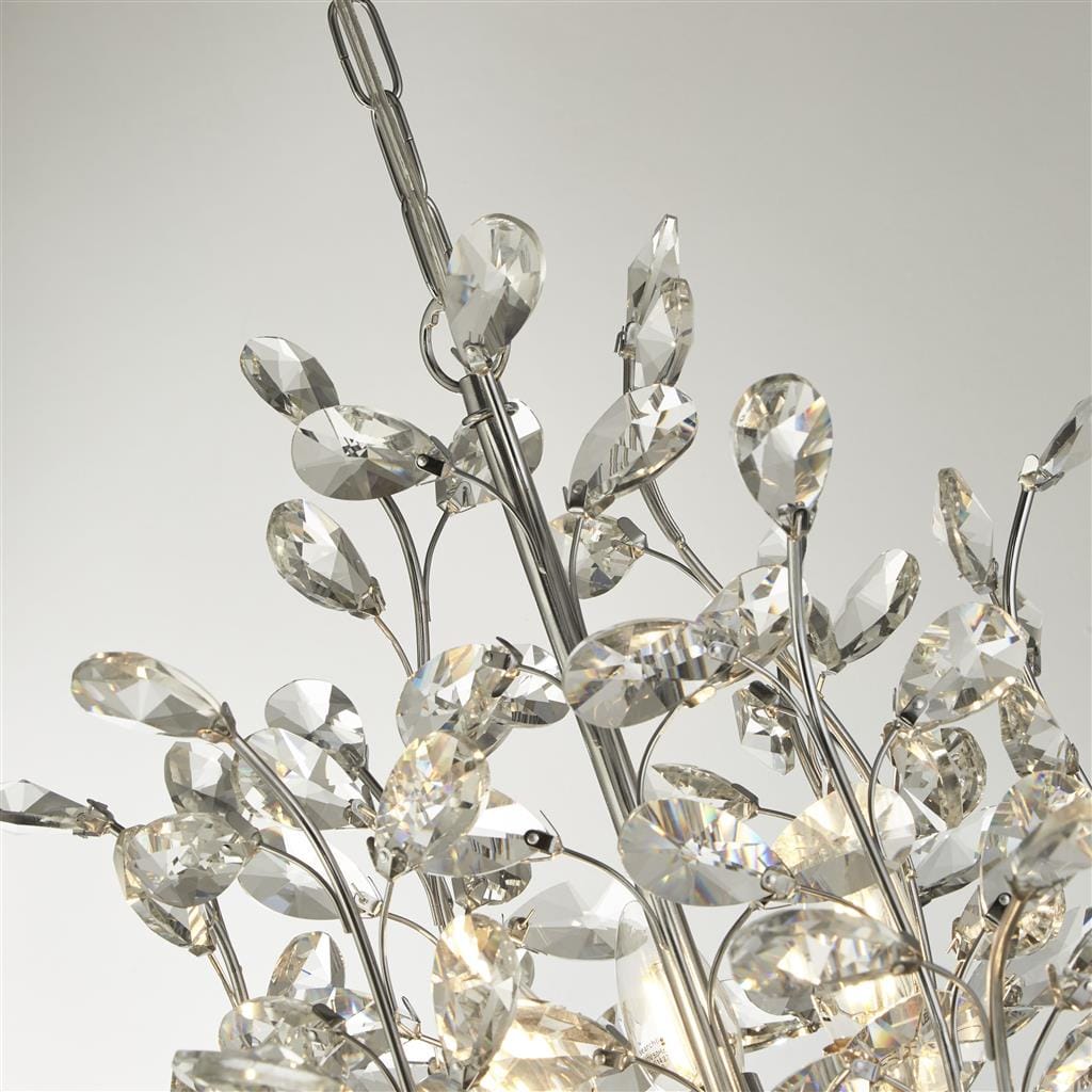 Searchlight Bouquet 11Lt Pendant - Chrome Metal & Crystal 8011-11CC