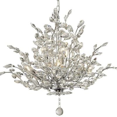 Searchlight Bouquet 7Lt Pendant - Chrome Metal & Crystal 8807-7CC