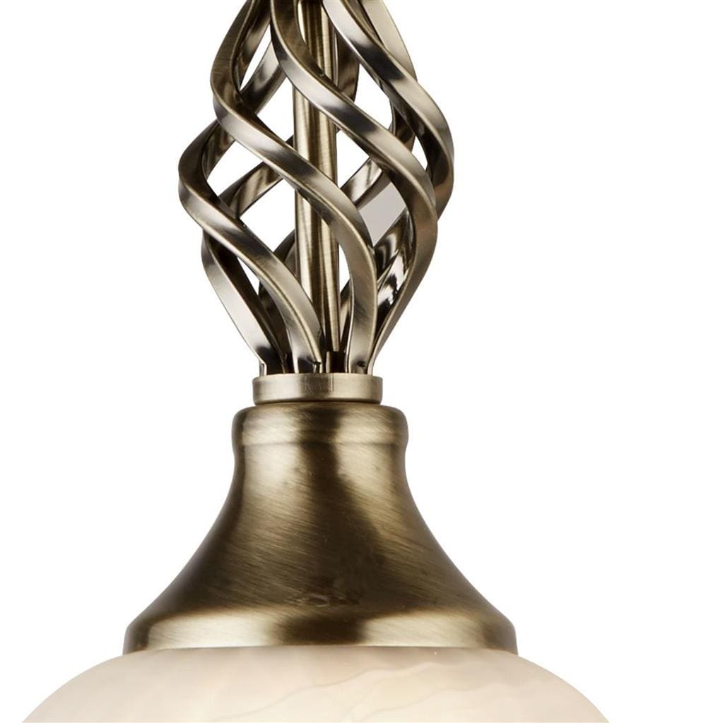Searchlight Cameroon Pendant - Antique Brass Metal & Glass 4581-14AB