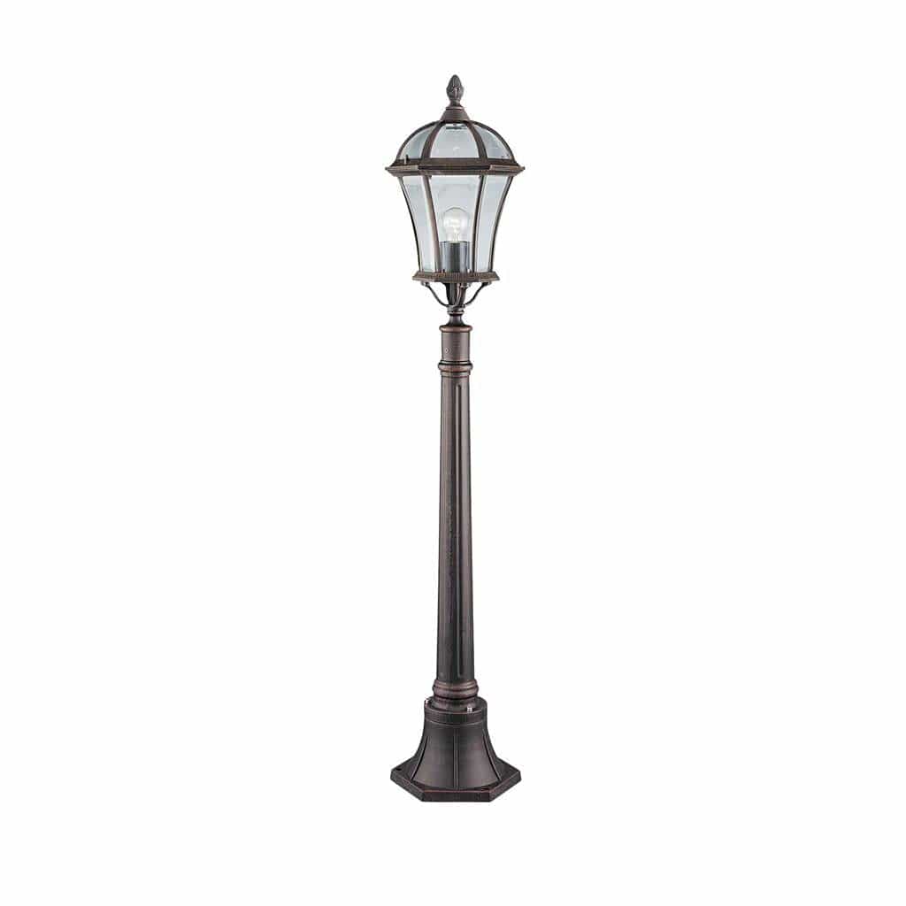 Searchlight Capri Outdoor Post - Aluminium, Rustic Brown & Glass, IP23 1568