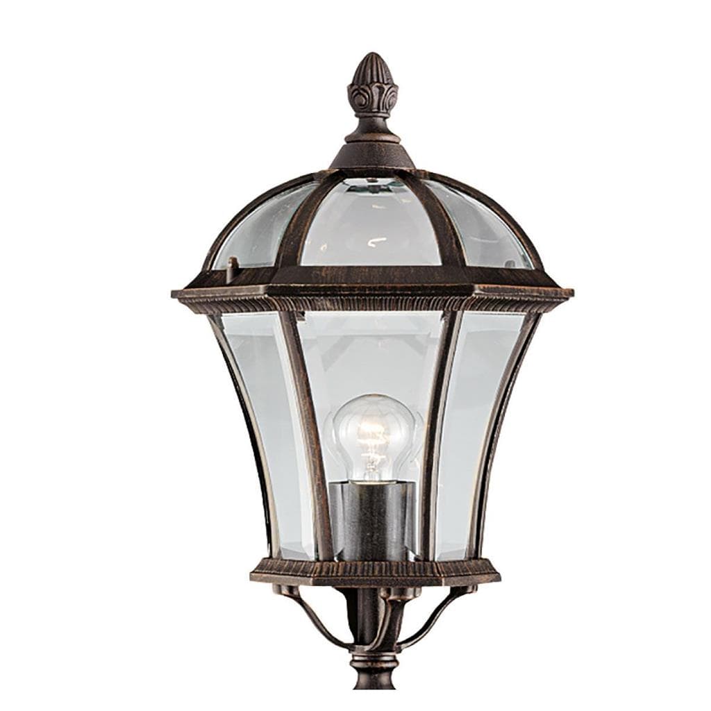 Searchlight Capri Outdoor Post - Aluminium, Rustic Brown & Glass, IP23 1568