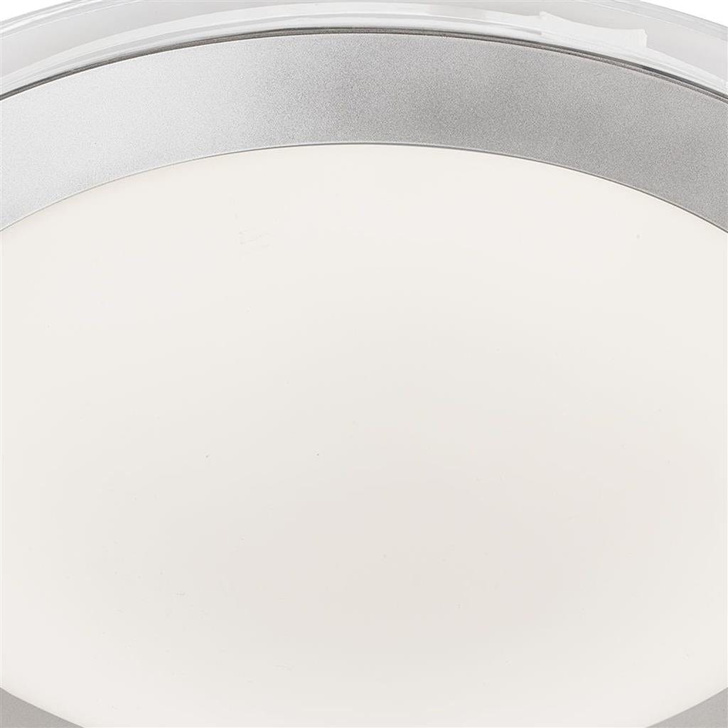 Searchlight Chester LED Bathroom Flush - Acrylic & Silver Metal, IP44 7684-33SI