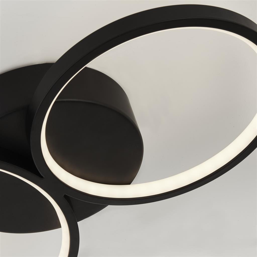 Searchlight Cirque 4Lt Ring Flush - Black Metal 25772-4BK
