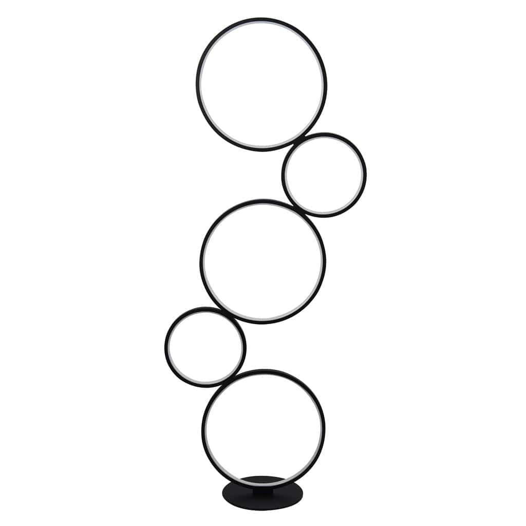 Searchlight Cirque 5Lt Ring Floor Lamp - Black Metal 25771-5BK