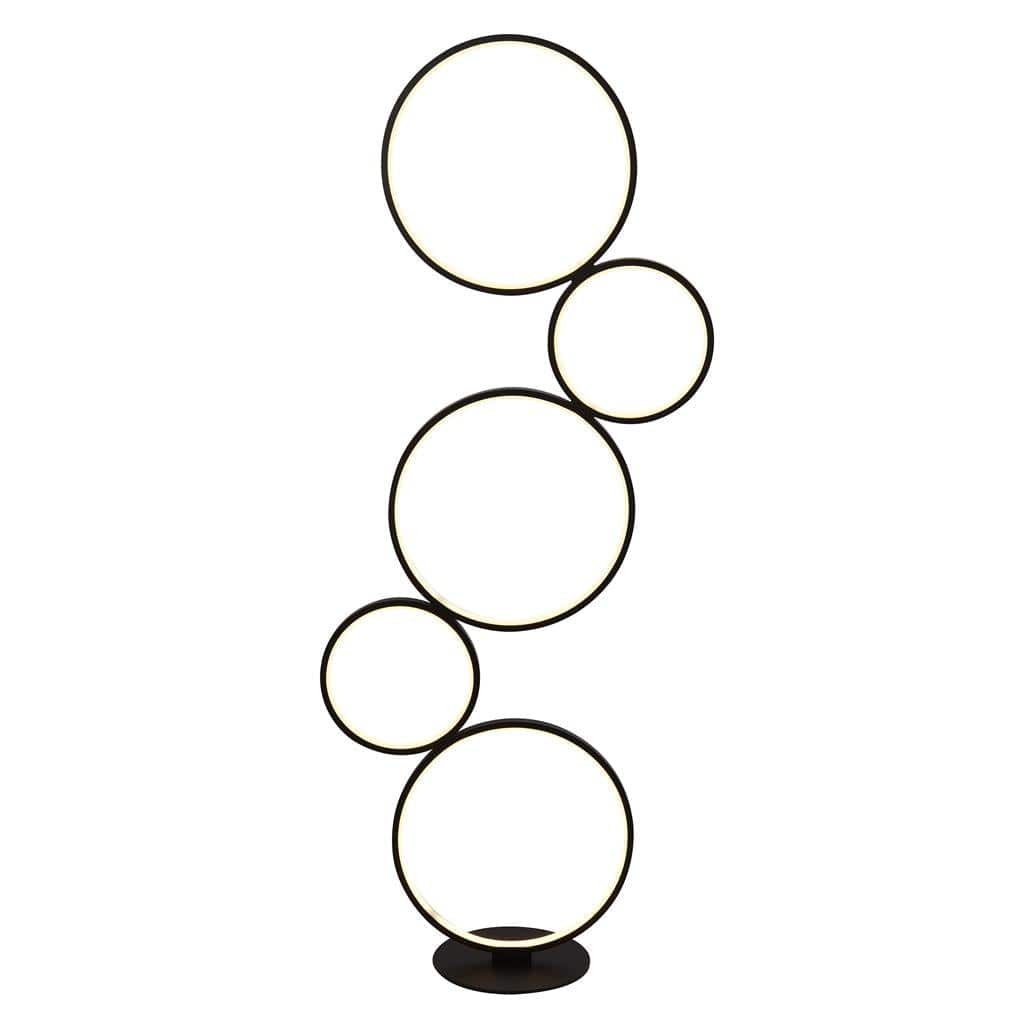 Searchlight Cirque 5Lt Ring Floor Lamp - Black Metal 25771-5BK