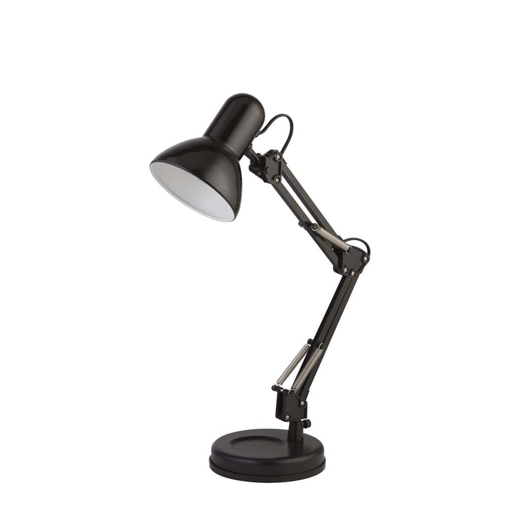 Searchlight Desk Table Lamp - Black Metal 2429BK