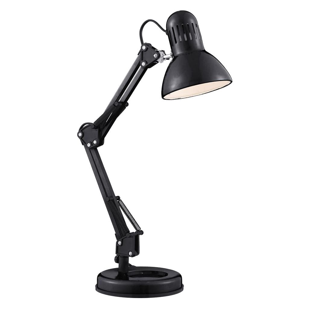 Searchlight Desk Table Lamp - Black Metal 2429BK