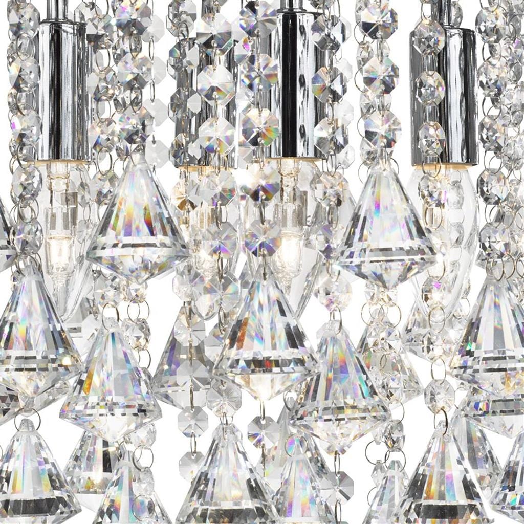 Searchlight Dorchester 5Lt Flush - Chrome Metal & Clear Crystal 3494-4CC