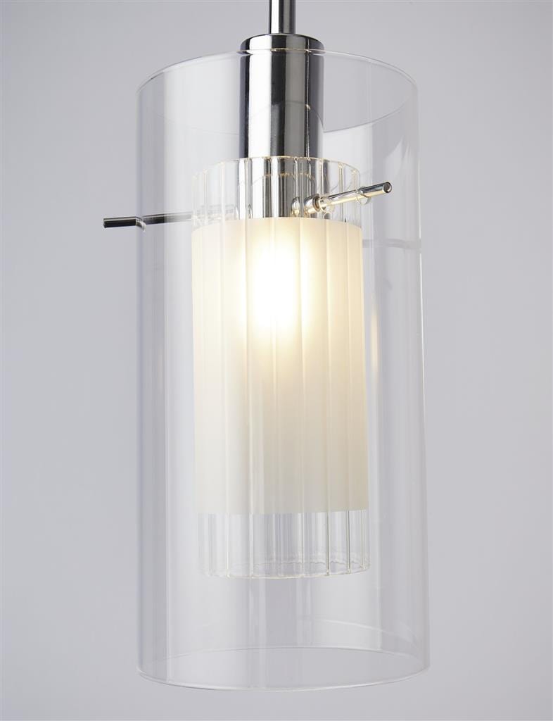 Searchlight Duo I 3Lt Bar Pendant - Chrome Metal & Double Glass 3303-3CC