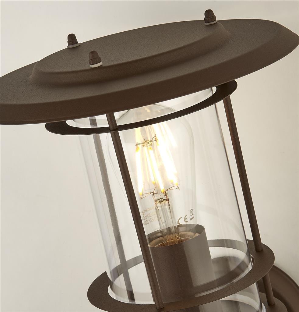 Searchlight Edgeware Outdoor Wall Light + Sensor - Rust Brown, IP44 6211RUS