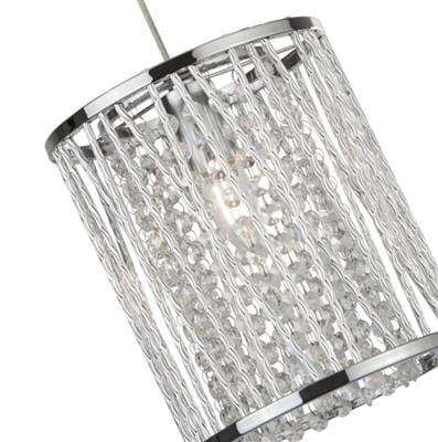 Searchlight Elise Pendant - Chrome Metal & Crystal 8831CC