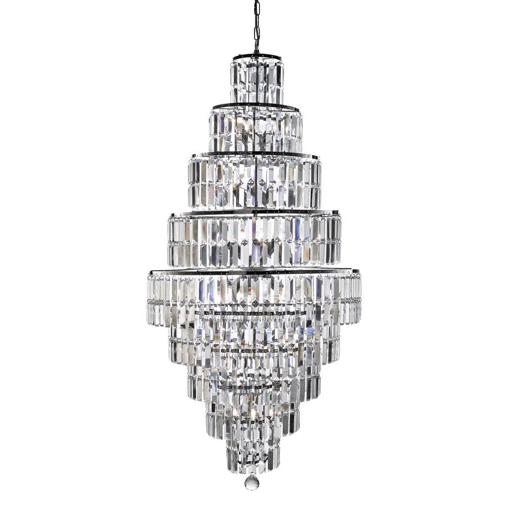 Searchlight Empire 13Lt Chandelier - Chrome Metal & Clear Crystal 1500CC