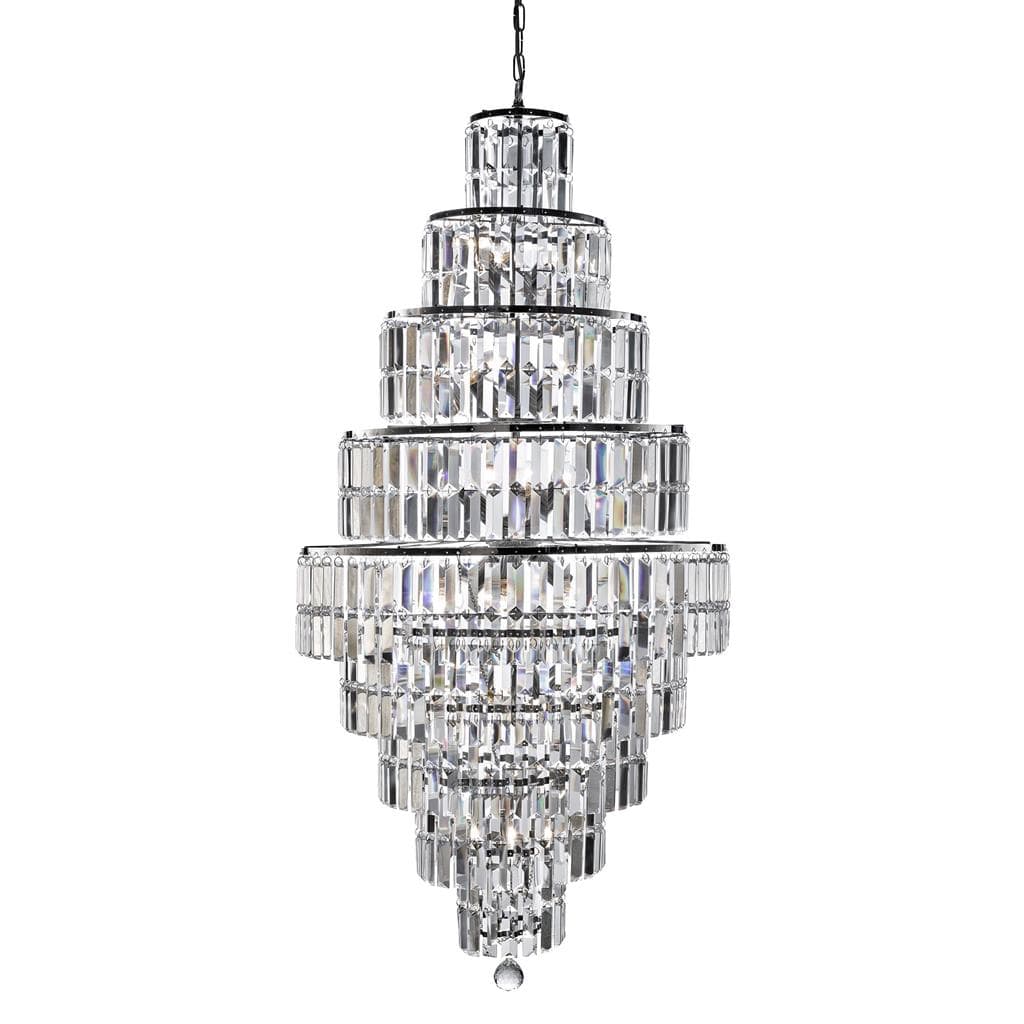 Searchlight Empire 13Lt Chandelier - Chrome Metal & Clear Crystal 1500CC