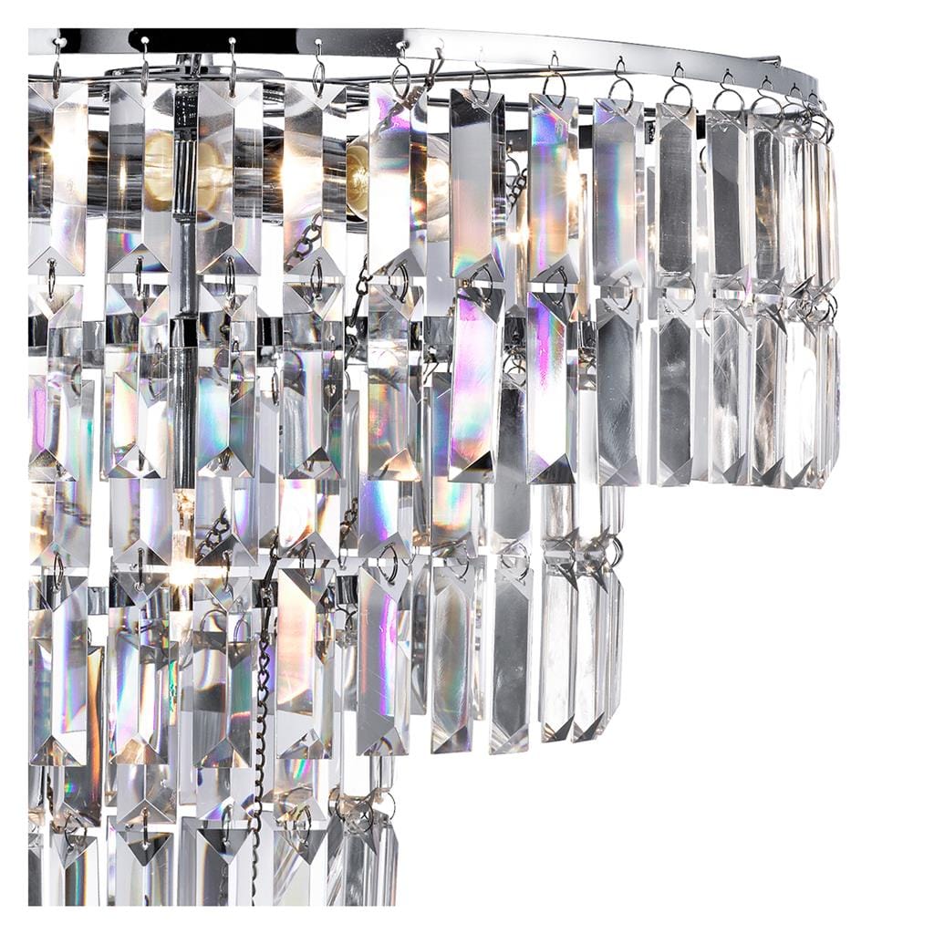 Searchlight Empire 5Lt Pendant - Chrome Metal & Clear Crystal 1375-5CC
