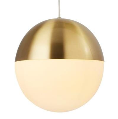 Searchlight Endor Pendant - Satin Brass & Opal Glass 24181SB