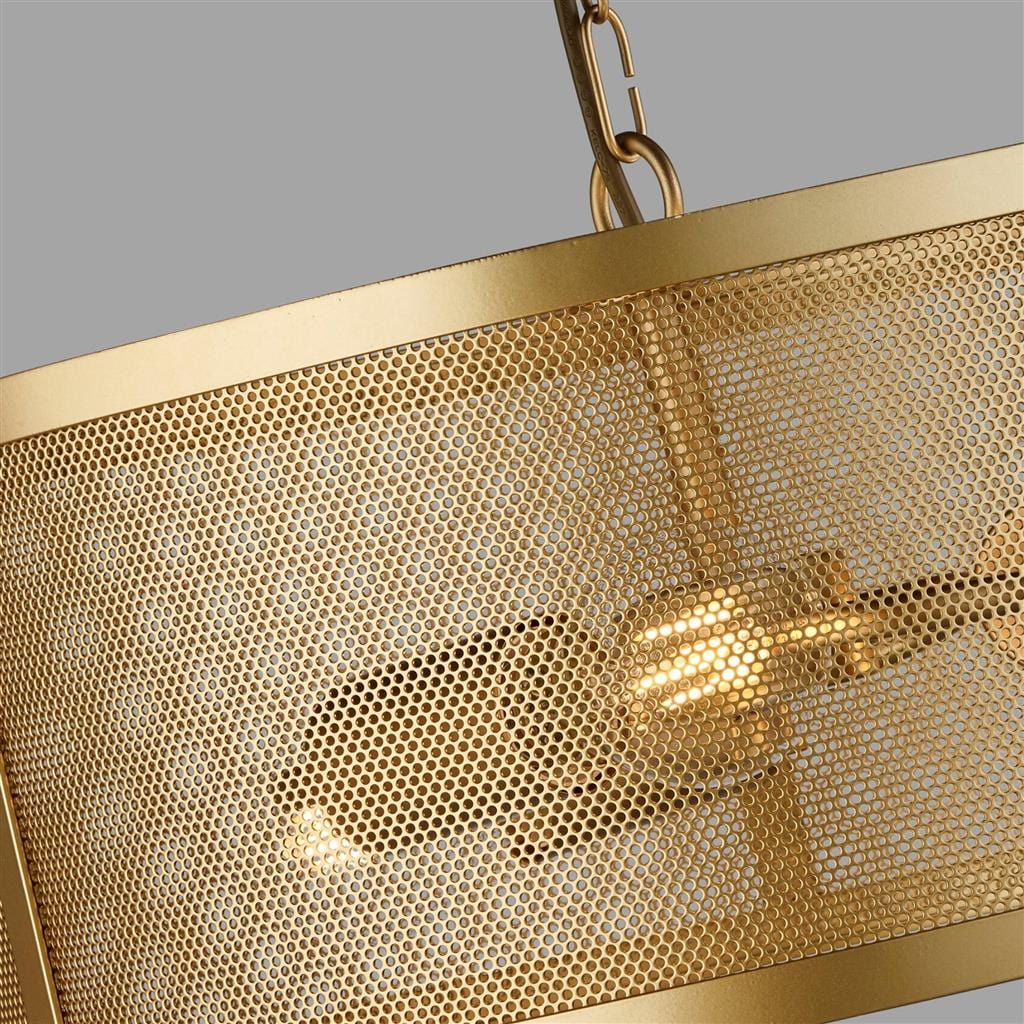Searchlight Fishnet 3Lt Pendant - Matt Gold Metal & Mesh Shade 12483-3GO