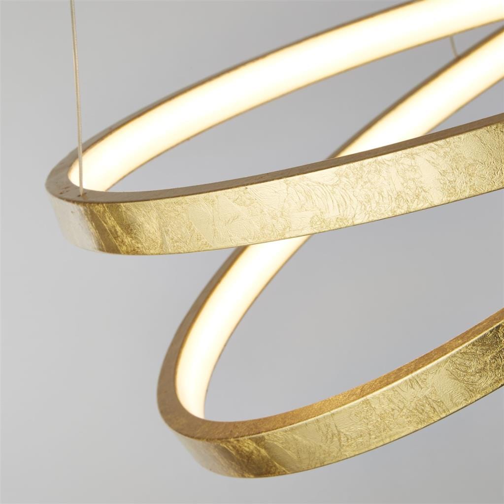 Searchlight Float Pendant - Gold Leaf Metal & Opal 8761GO