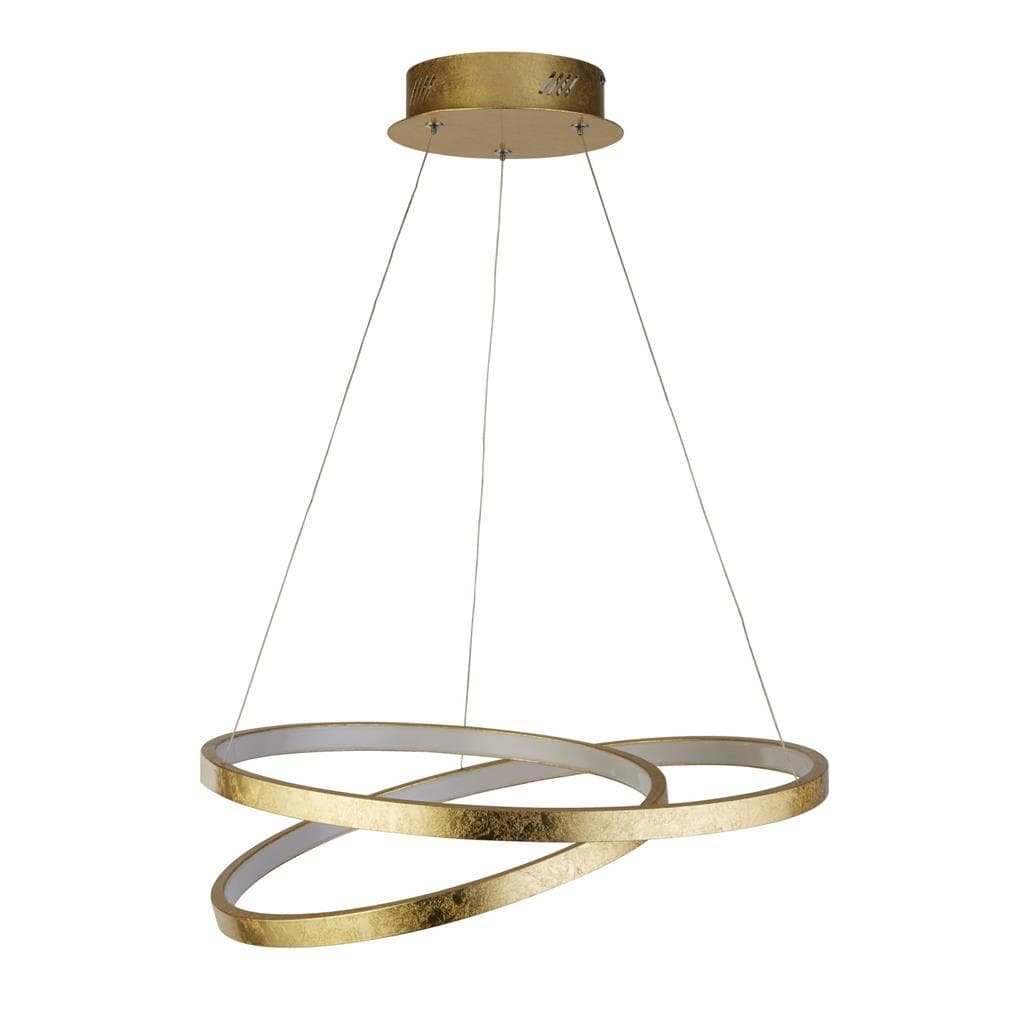 Searchlight Float Pendant - Gold Leaf Metal & Opal 8761GO