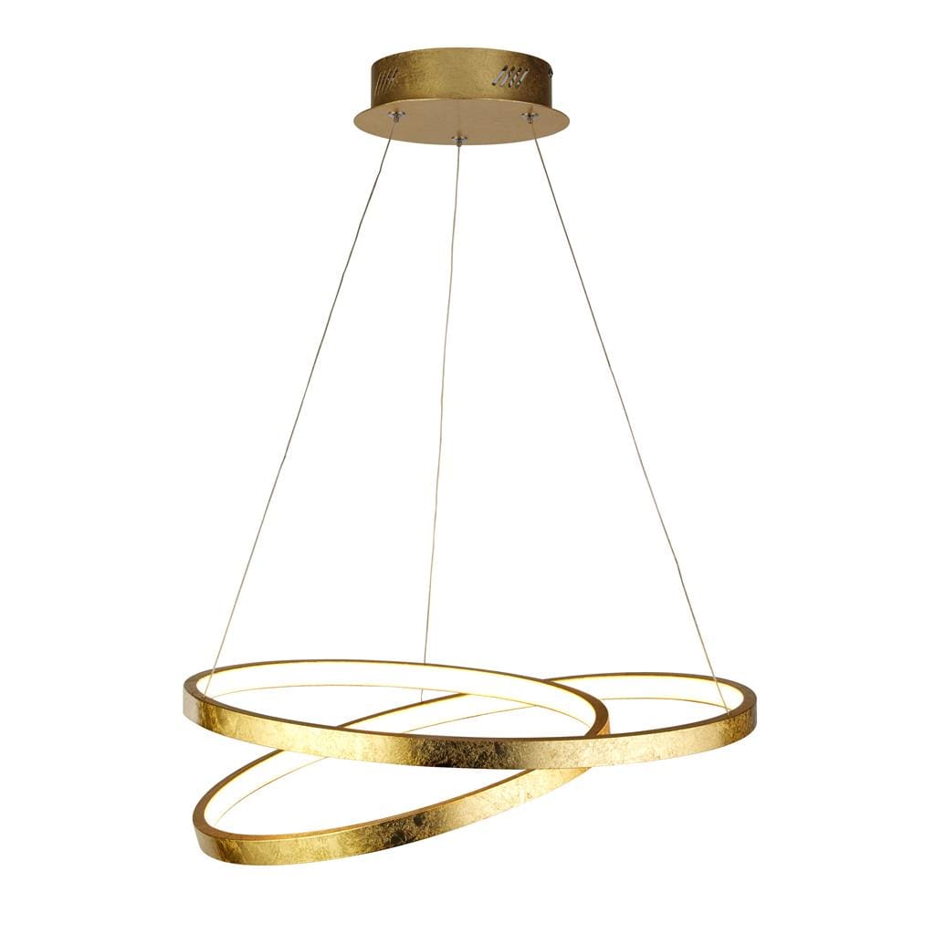 Searchlight Float Pendant - Gold Leaf Metal & Opal 8761GO