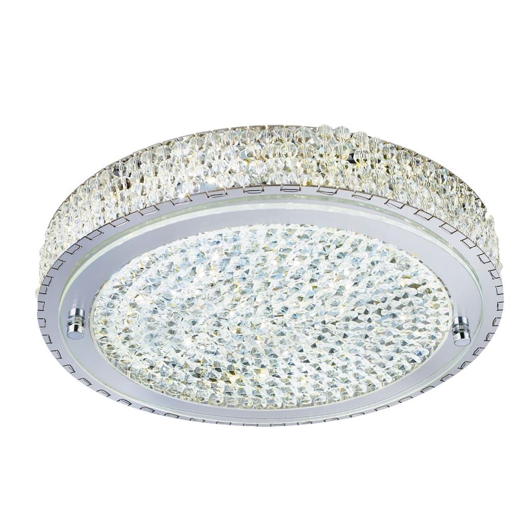 Searchlight Florida Flush - Chrome Metal & Clear Crystal 2714CC