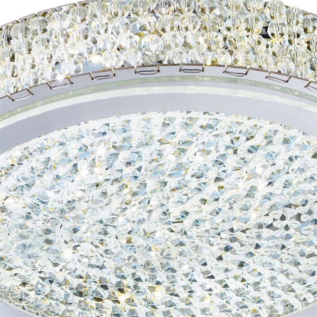 Searchlight Florida Flush - Chrome Metal & Clear Crystal 2714CC