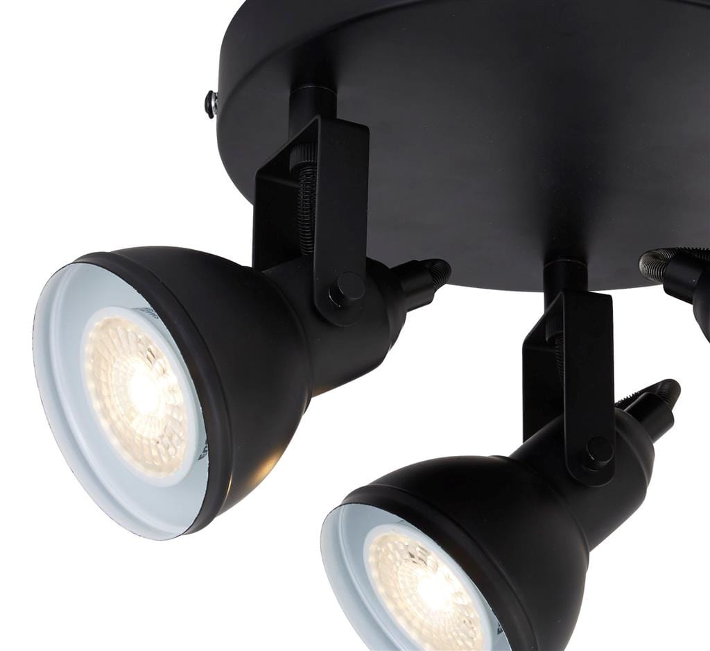 Searchlight Focus 3Lt Round Spotlight - Black Metal 1543BK