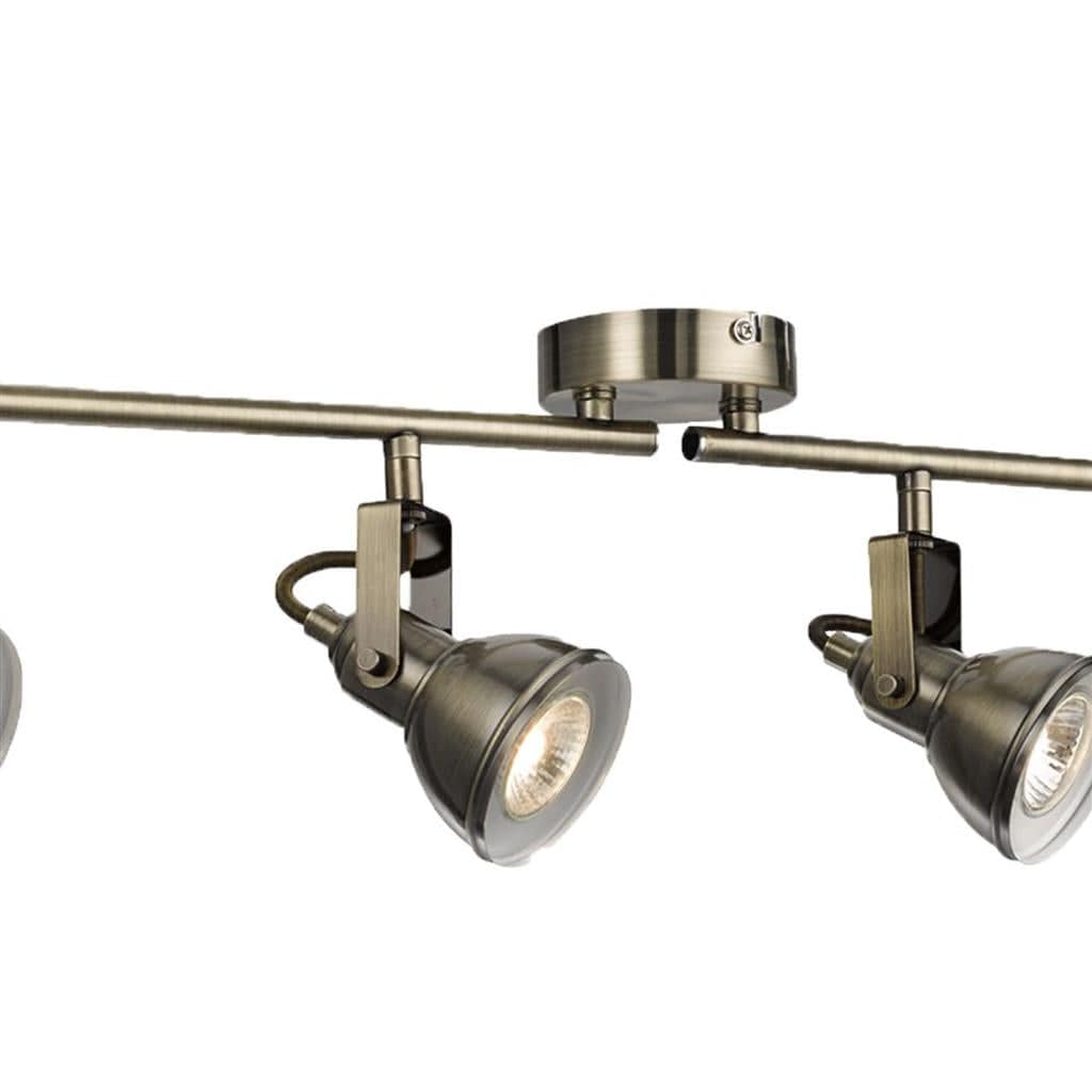 Searchlight Focus 4Lt Split Bar Spotlight - Antique Brass Metal 1544AB