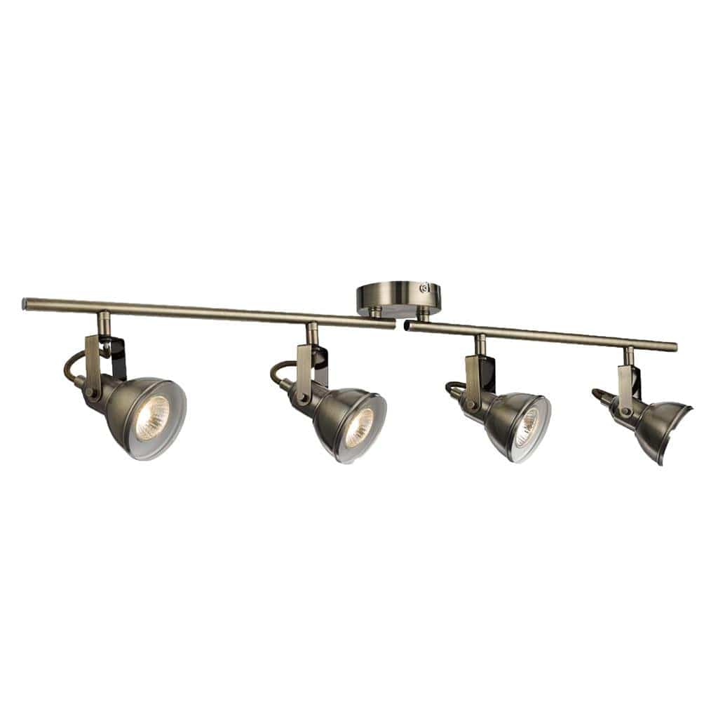 Searchlight Focus 4Lt Split Bar Spotlight - Antique Brass Metal 1544AB