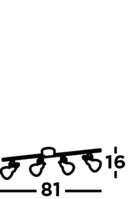 Searchlight Focus 4Lt Spotlight Bar - Satin Silver Metal 1544SS