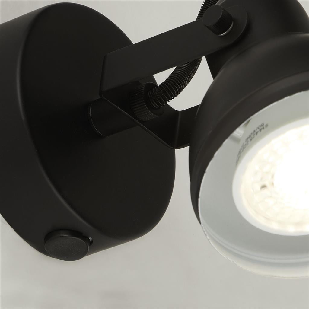 Searchlight Focus Spotlight Wall Light - Black Metal 1541BK