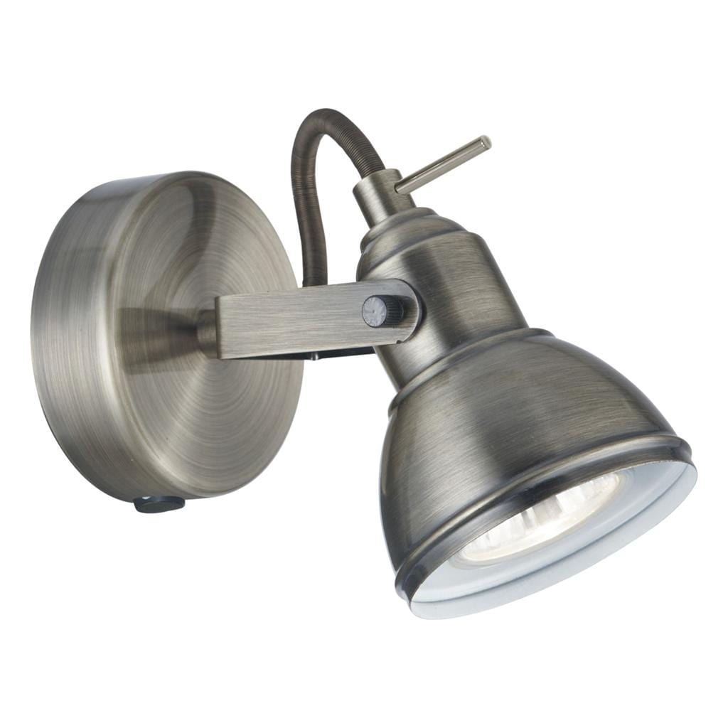 Searchlight Focus Spotlight Wall Light - Satin Silver Metal 1541SS