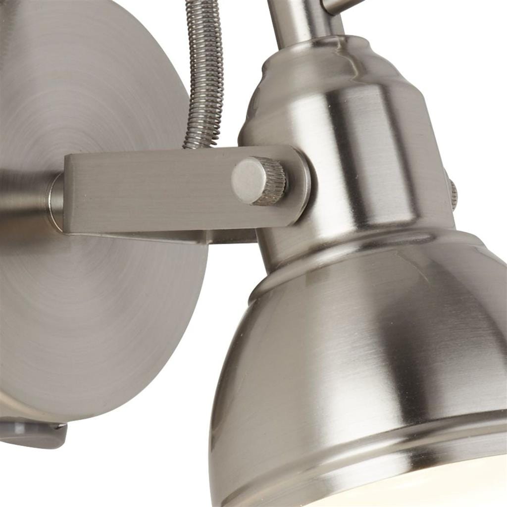 Searchlight Focus Spotlight Wall Light - Satin Silver Metal 1541SS