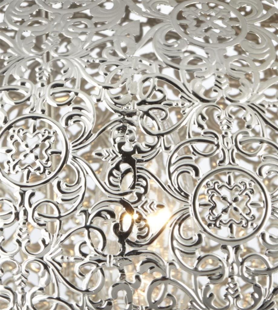 Searchlight Fretwork Table Lamp - Laser Cut Nickel Metal 8221-1SS