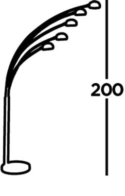 Searchlight Giraffe 5Lt Floor Lamp - Chrome Metal & White Marble Base 3085-5CC