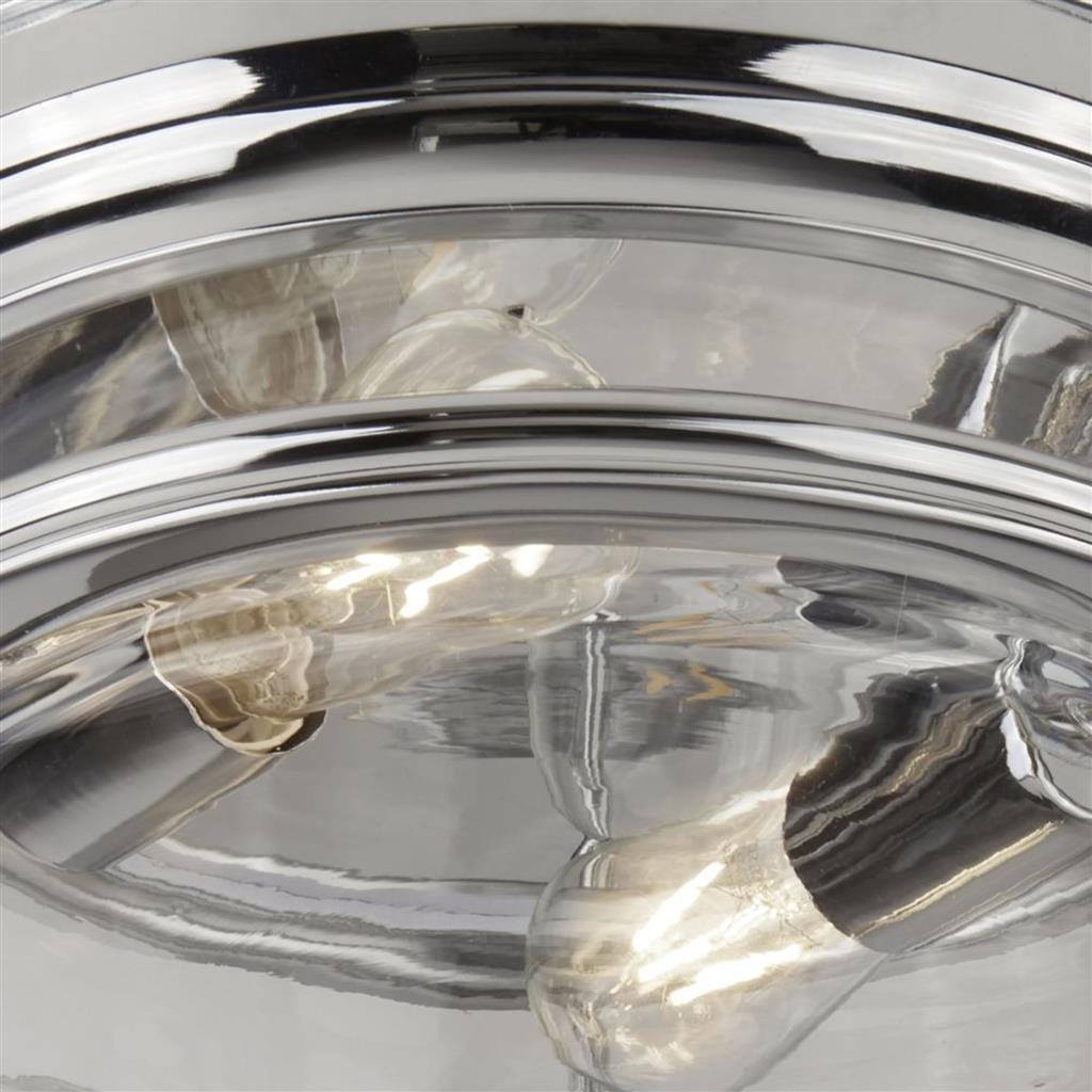 Searchlight Glasgow 2Lt Flush - Chrome Metal & Clear Glass 5182CC