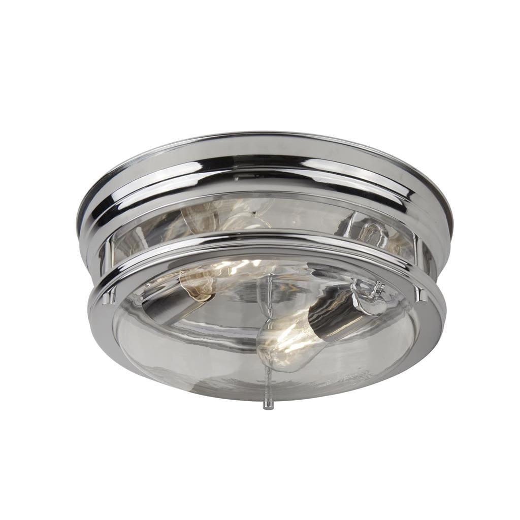 Searchlight Glasgow 2Lt Flush - Chrome Metal & Clear Glass 5182CC