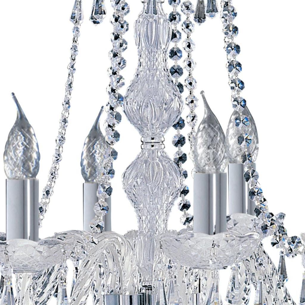 Searchlight Hale 8Lt Chandelier - Chrome Metal & Clear Crystal 218-8