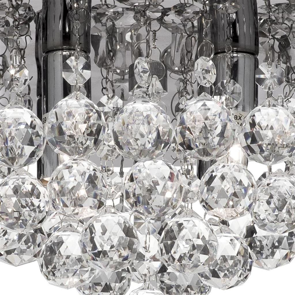 Searchlight Hanna 4Lt Flush - Chrome Metal & Clear Crystal 3404-4CC