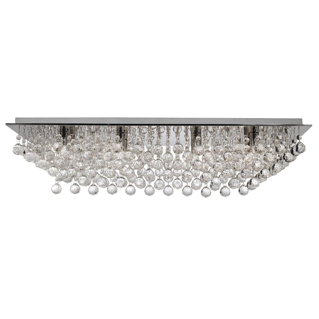 Searchlight Hanna 8Lt Flush - Chrome Metal & Clear Crystal 6728-8CC