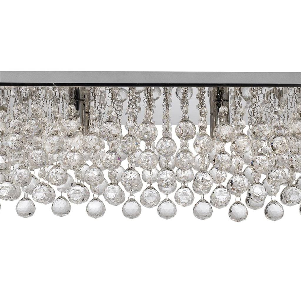 Searchlight Hanna 8Lt Flush - Chrome Metal & Clear Crystal 6728-8CC