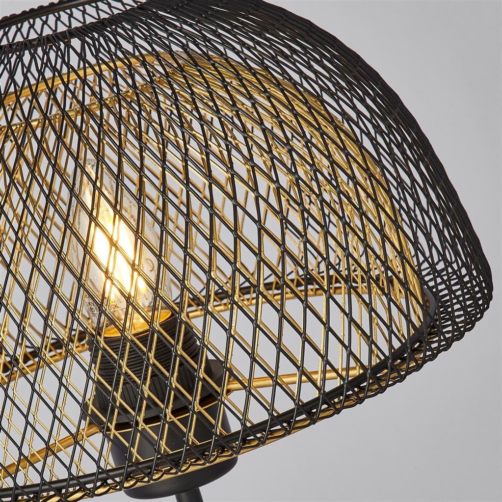 Searchlight Honeycombe Table Lamp - Black & Gold Metal 6848BGO