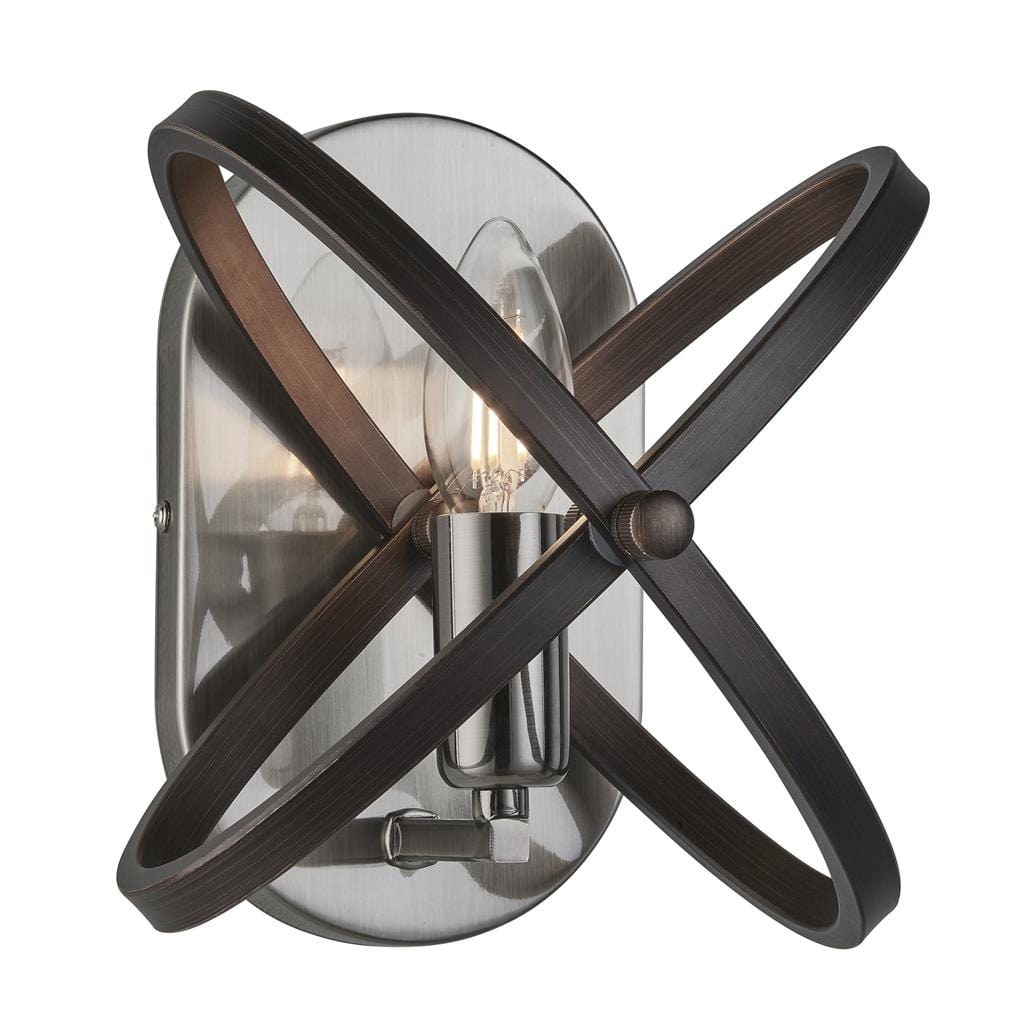 Searchlight Hoopla Wall Light - Pewter & Black Metal 8241PW